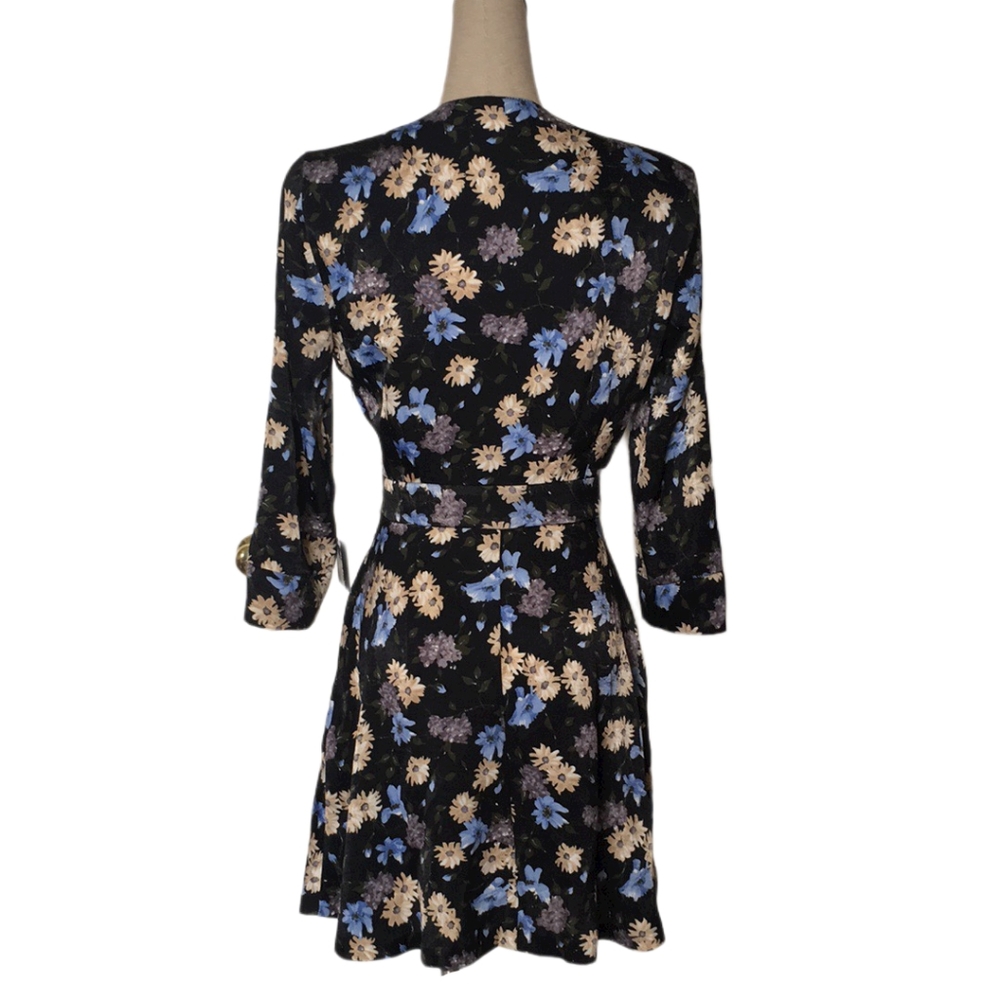 ZARA Long Sleeve Flower Dress NWT Sz XS - Picture 4 of 11